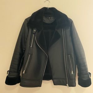 Topshop Faux Leather Biker Jacket